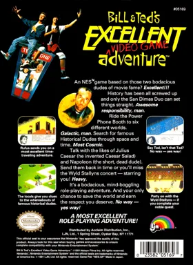 Bill & Ted's Excellent Video Game Adventure (USA) box cover back